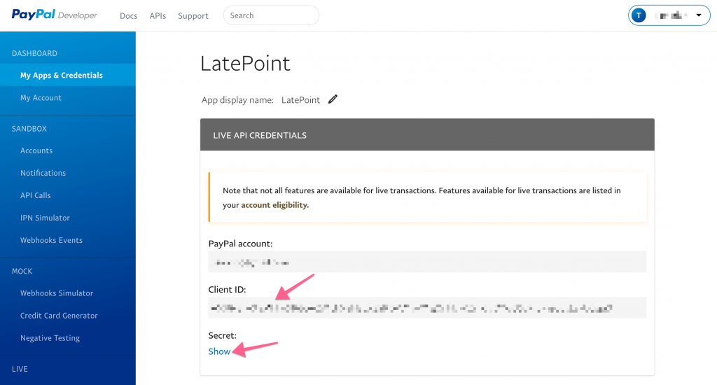  How To Get PayPal Api Keys LatePoint Documentation