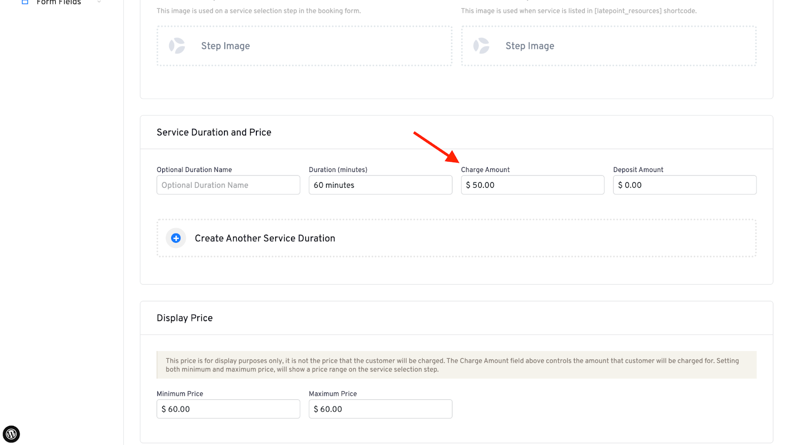 enter the original base price i.e charge amount